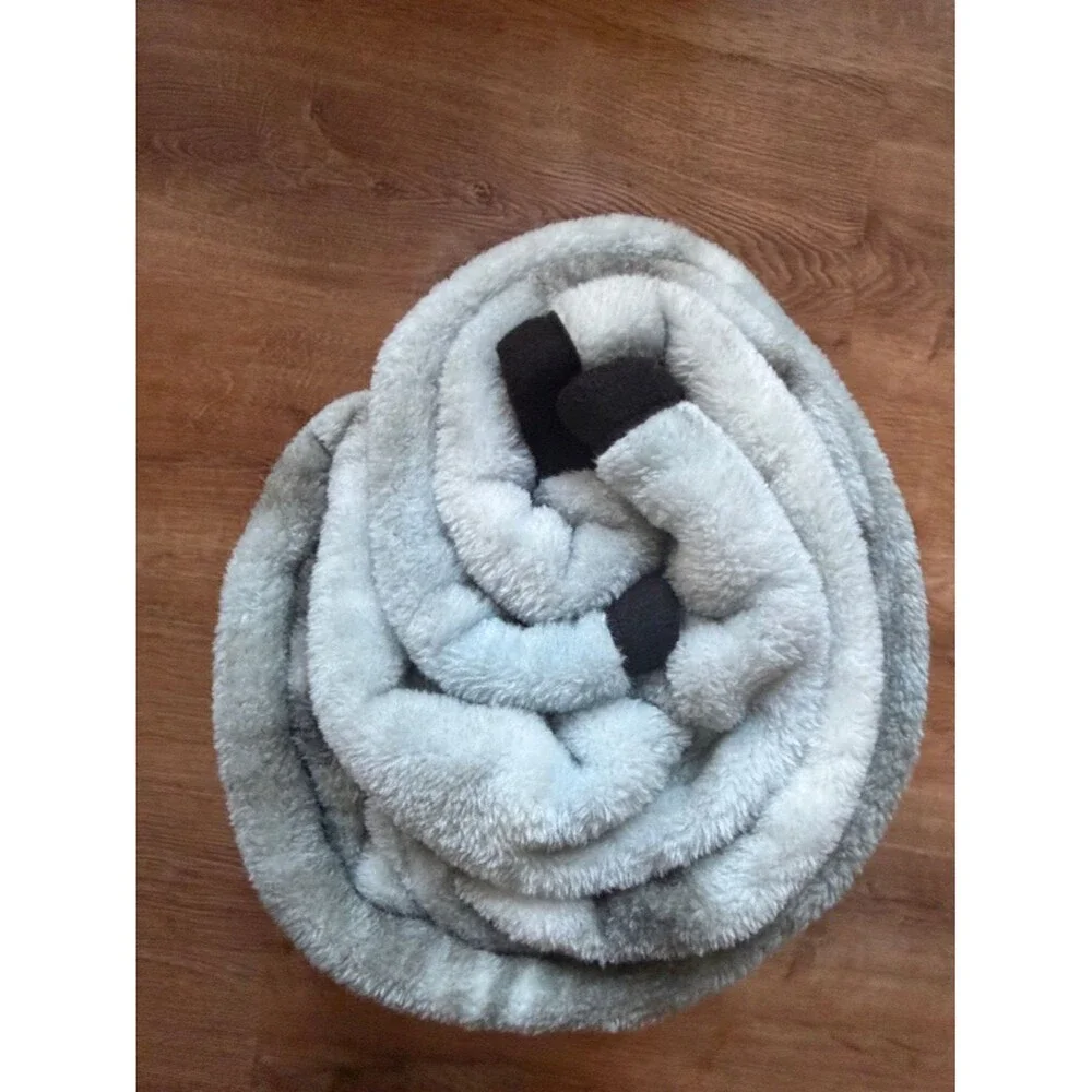 Heartland White Tiger Plush Throw Blanket - Grey Faux Fur